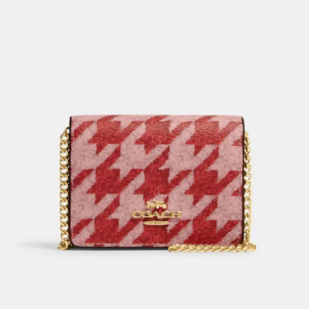 Coach Houndstooth Print Mini Bag NWT